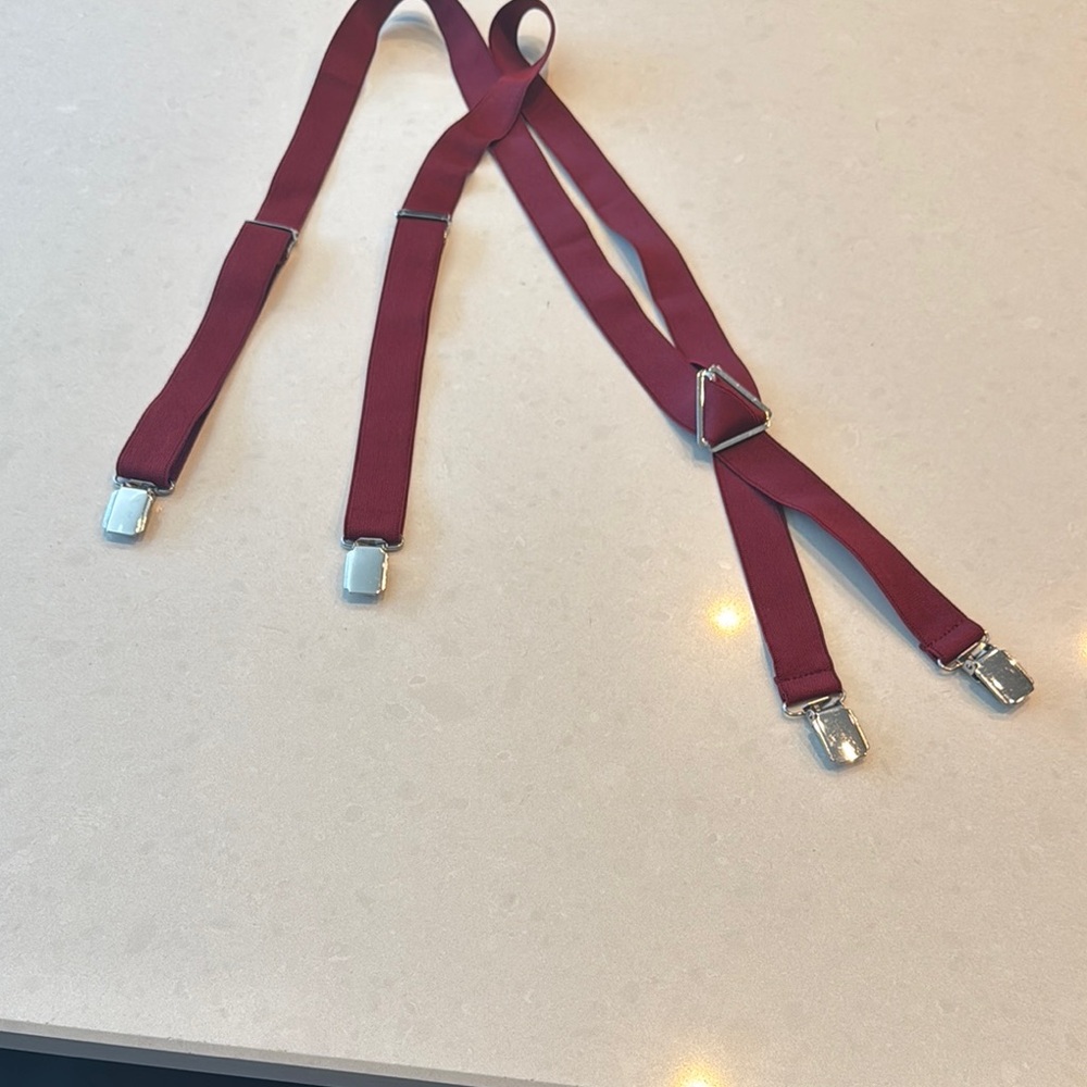 Elegant Maroon Suspenders for Men
